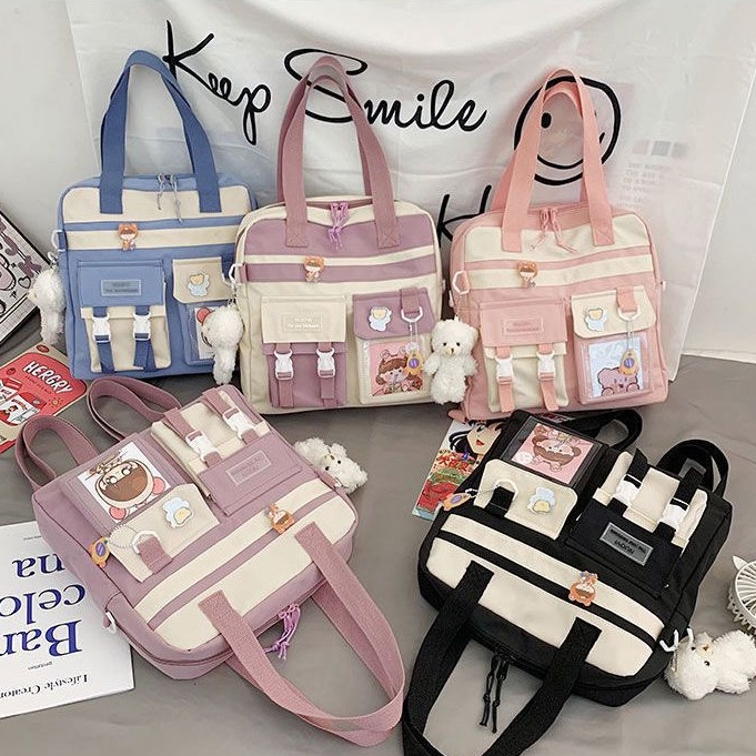 Túi Xách Đeo Chéo Một Bên Vai Sức Chứa Lớn Nhỏ Gọn Tươi Mới Cho Nữ @ -