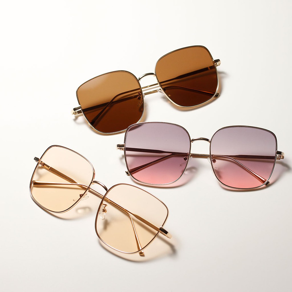 Kính mát gọng kim loại hình vuông phong cách retro 9067 cho nữ 2020