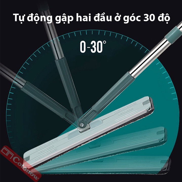 Cây lau nhà Bộ lau nhà tự vắt thông minh loại lớn 38cm kèm 3 bông lau SAGOKER BLNREVIP