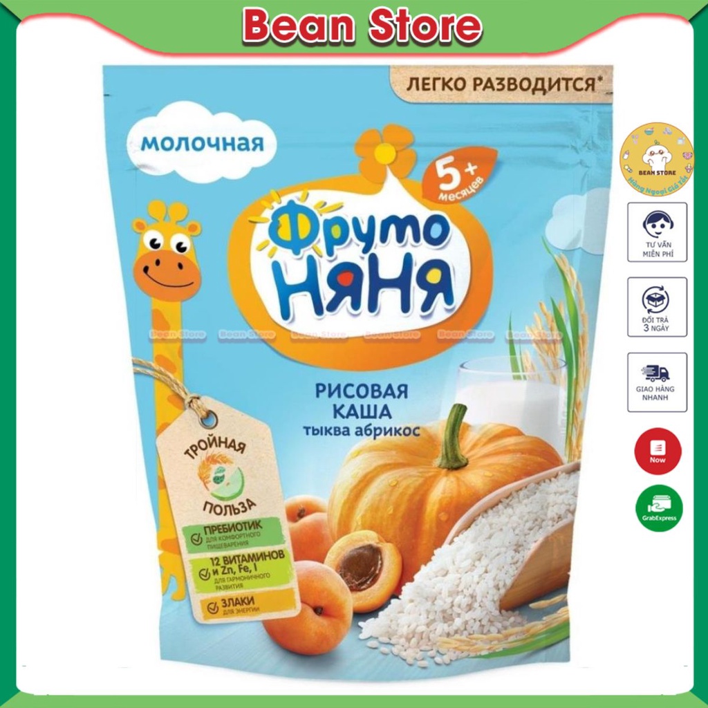 Bột ăn dặm Fruto Nga 200gr thơm ngon, bổ dưỡng, dễ ăn giúp trẻ tiêu hóa tốt  -  𝐁𝐞𝐚𝐧 𝐒𝐭𝐨𝐫𝐞