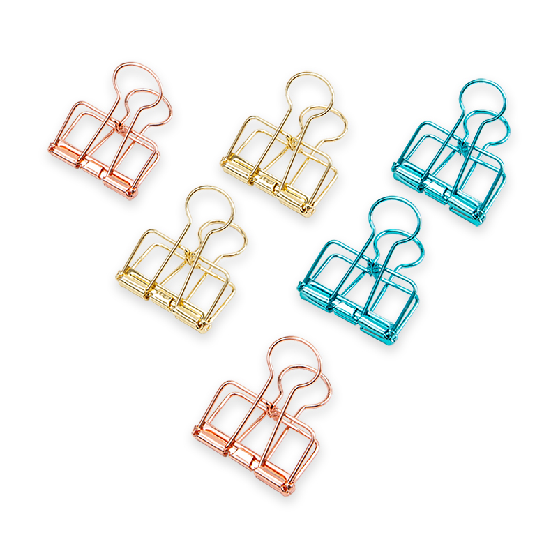 Kẹp kim loại đánh dấu trang bằng kim loại nhiều màu sắc 19mm 32mm