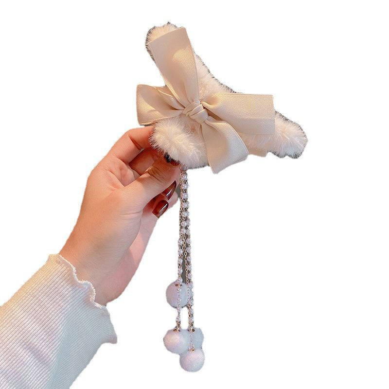 Kẹp Tóc Hình Nơ Đính Ngọc Trai Thời Trang Hàn Quốc