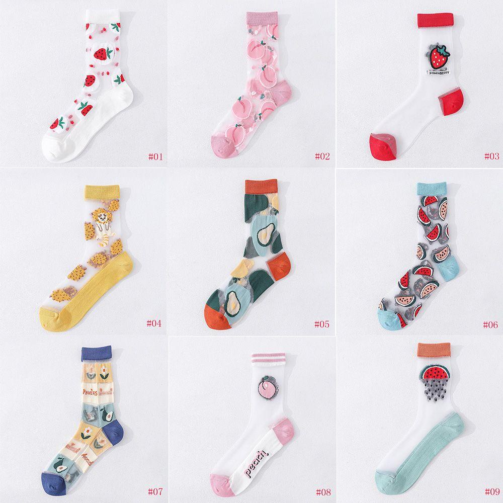 Vớ Hàn Quốc In Họa Tiết Trái Cây Sáng Tạo Thời Trang Mùa Hè Cho Nữ|Khăn Quàng Cổ Vải Lụa Mềm Mại Cao Cấp