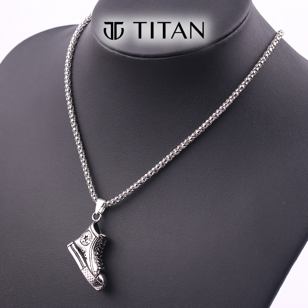 Dây chuyền nam nữ Sneaker, vòng cổ đôi giày thời trang unisex thể thao cá tính màu đẹp như bạc 925, phụ kiện TITAN Shop