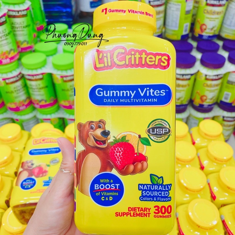 Kẹo dẻo L'il Critters Vitafusion Gummy Vites Complete Daily Multivitamin Mỹ 300 viên