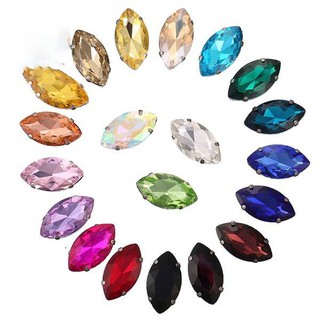 Bộ 20 Hạt Đá Hình Mắt Ngựa Nhiều Màu Kích Thước 7x15mm Dùng Làm Trang Sức Thủ Công
