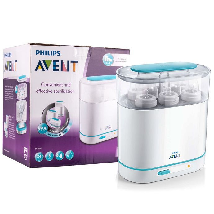 [Chính Hãng New 100%] Máy tiệt trùng bình sữa Avent 3 trong 1 Philips Avent (6 BÌNH)