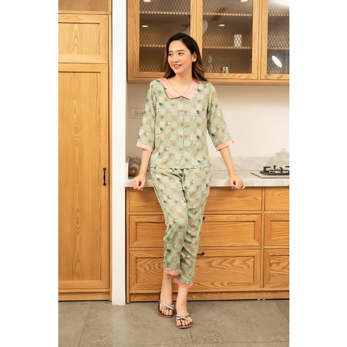 Bộ lanh quần dài áo tay lỡ nữ B09.2119 - Thời Trang Gia Đình VT