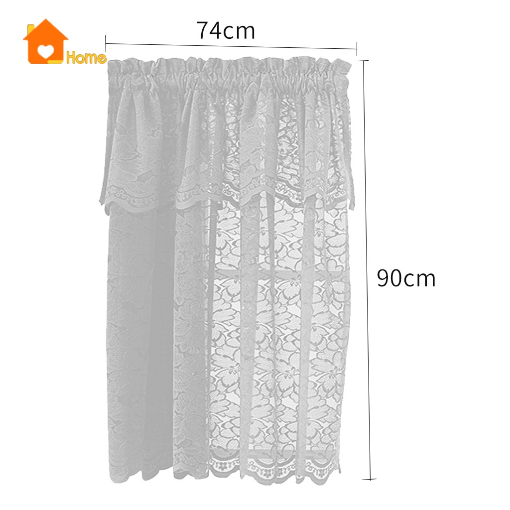 1 Tấm Rèm Cửa Sổ Bằng Vải Voan Thêu Ren Màu Trắng Kích Thước 74x90cm