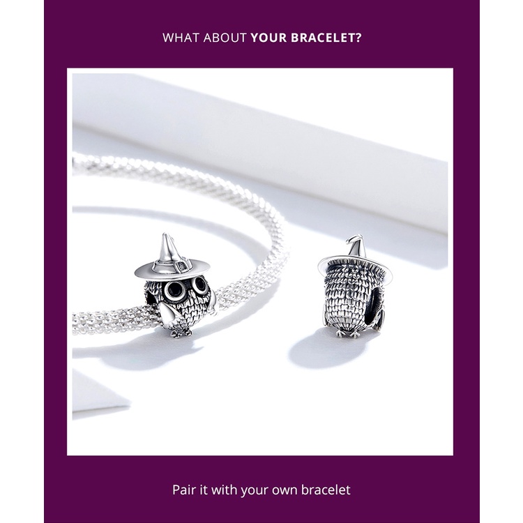 Hạt Charm Bamoer SCC1615 Bằng Bạc 925 Có 7 Kiểu Halloween Thời Trang Làm Vòng Tay &amp; Vòng Cổ DIY