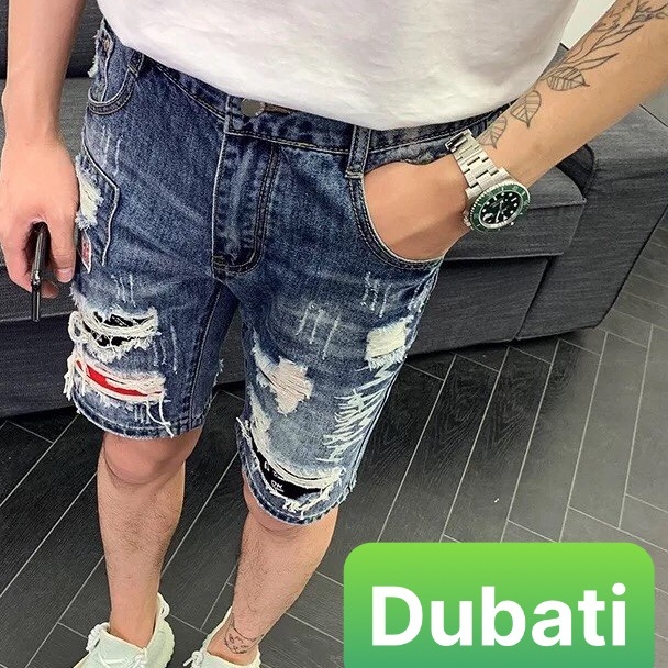 QUẦN SOT SHORT JEAN NAM MÀU XANH CO GIÃN THỜI TRANG PHONG CÁCH TRẺ TRUNG - DUBATI FASHION