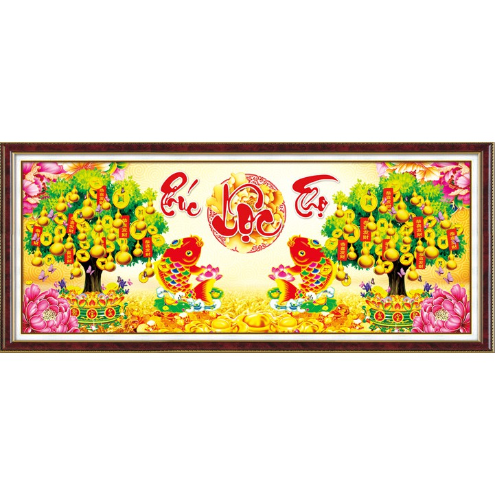 Tranh Đính Đá PHÚC LỘC THỌ (ĐÁ ABC CAO CẤP). Kích Thước: 1m2 x 50cm | BigBuy360 - bigbuy360.vn