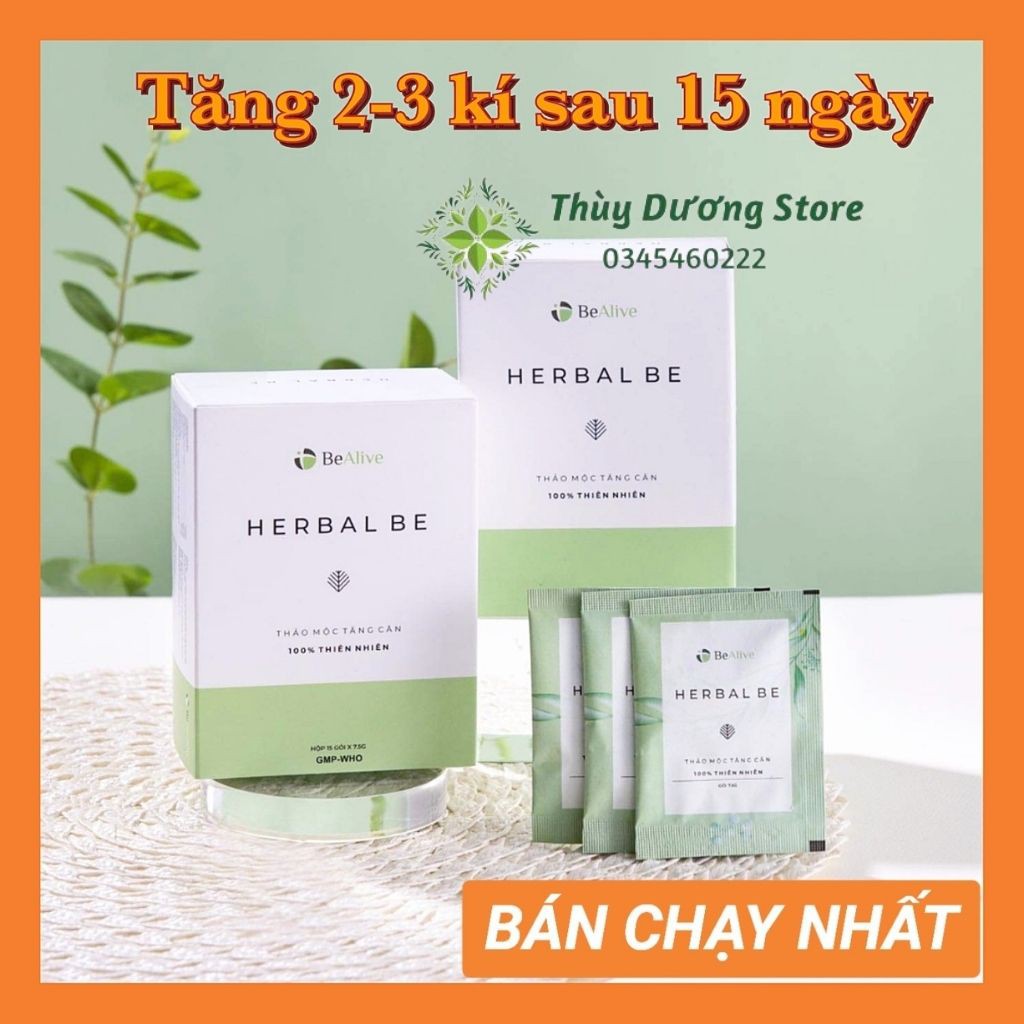 (BEALIVE) Trà tăng cân HERBAL BE chính hãng giúp tăng 2 đến 3 ký sau 15 ngày