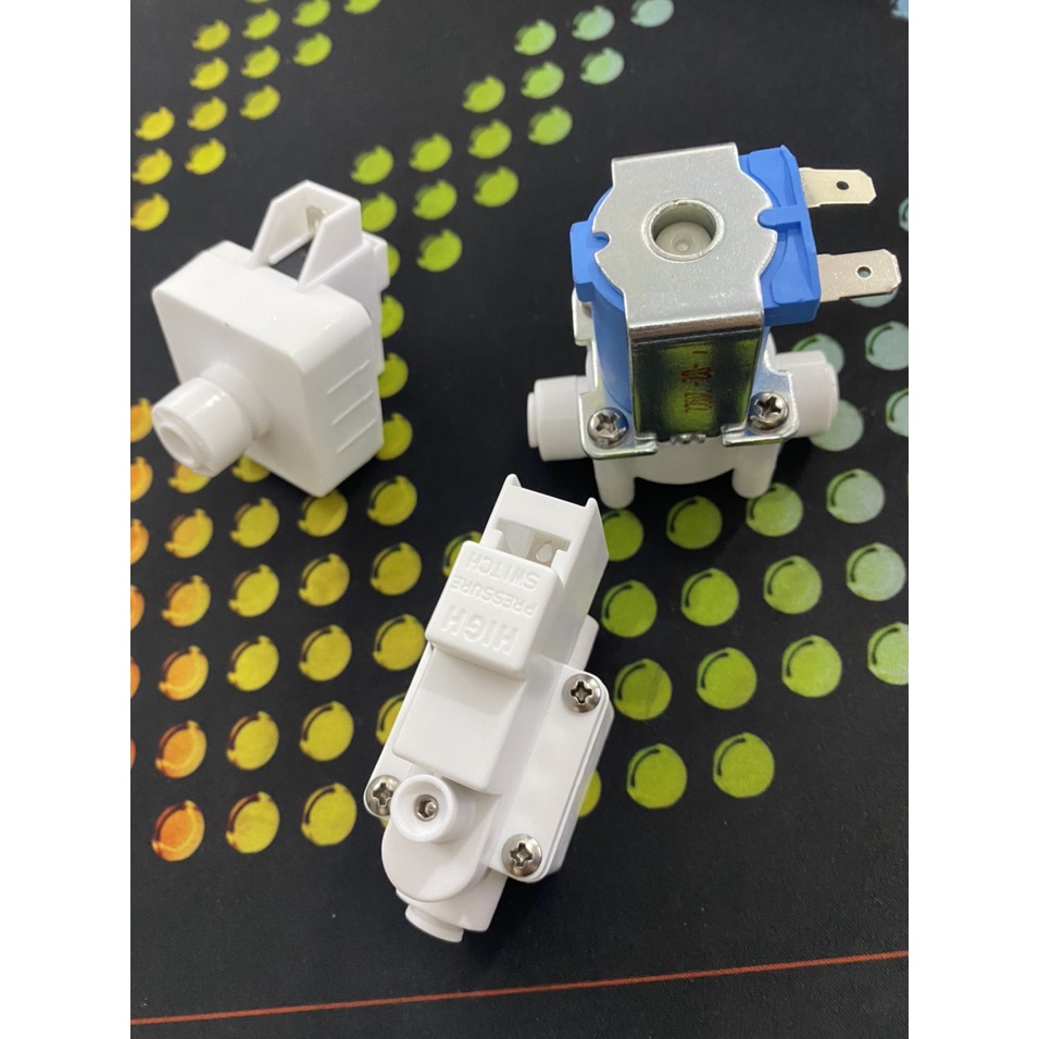 Nguồn đầu bơm van áp thấp áp cao điện từ - nối nhanh đường kính phi 6mm cho máy lọc nước