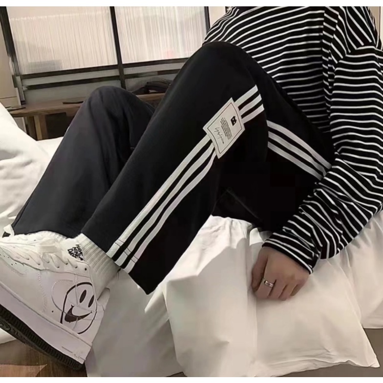 Quần Dài Thể Thao Nam Sọc quần ống suông Ca Rô Phong Cách Hàn Quốc quần dài Sọc unisex thời trang quần jogger ống rộng