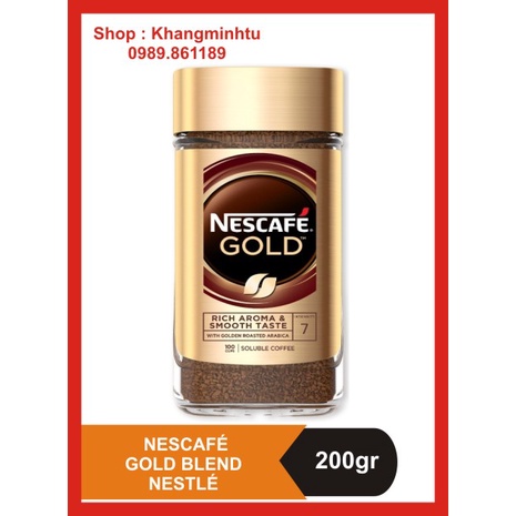 Cà Phê Arabica nguyên chất hoà tan Nescafé Gold Blend 200gram Nestlé