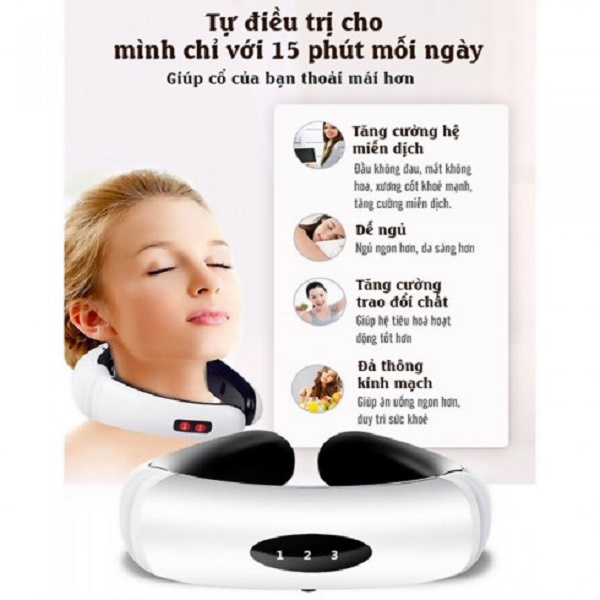 Máy Massage Cổ, Trị Liệu Thoái Hóa Cột Sống Cổ - Loại 3D Trị Liệu Cao Cấp - Massage Cổ Trị Liệu Đau Mỏi Vai Cứng Gáy