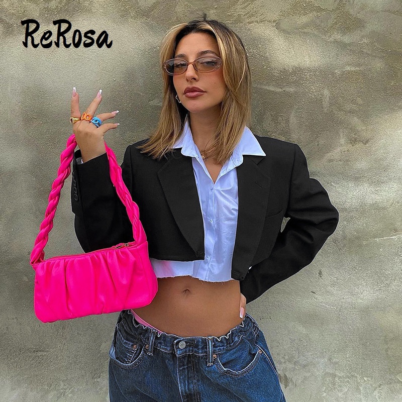 Áo khoác ReRosa dáng ngắn dễ phối đồ kiểu dáng thời trang dành cho nữ | BigBuy360 - bigbuy360.vn