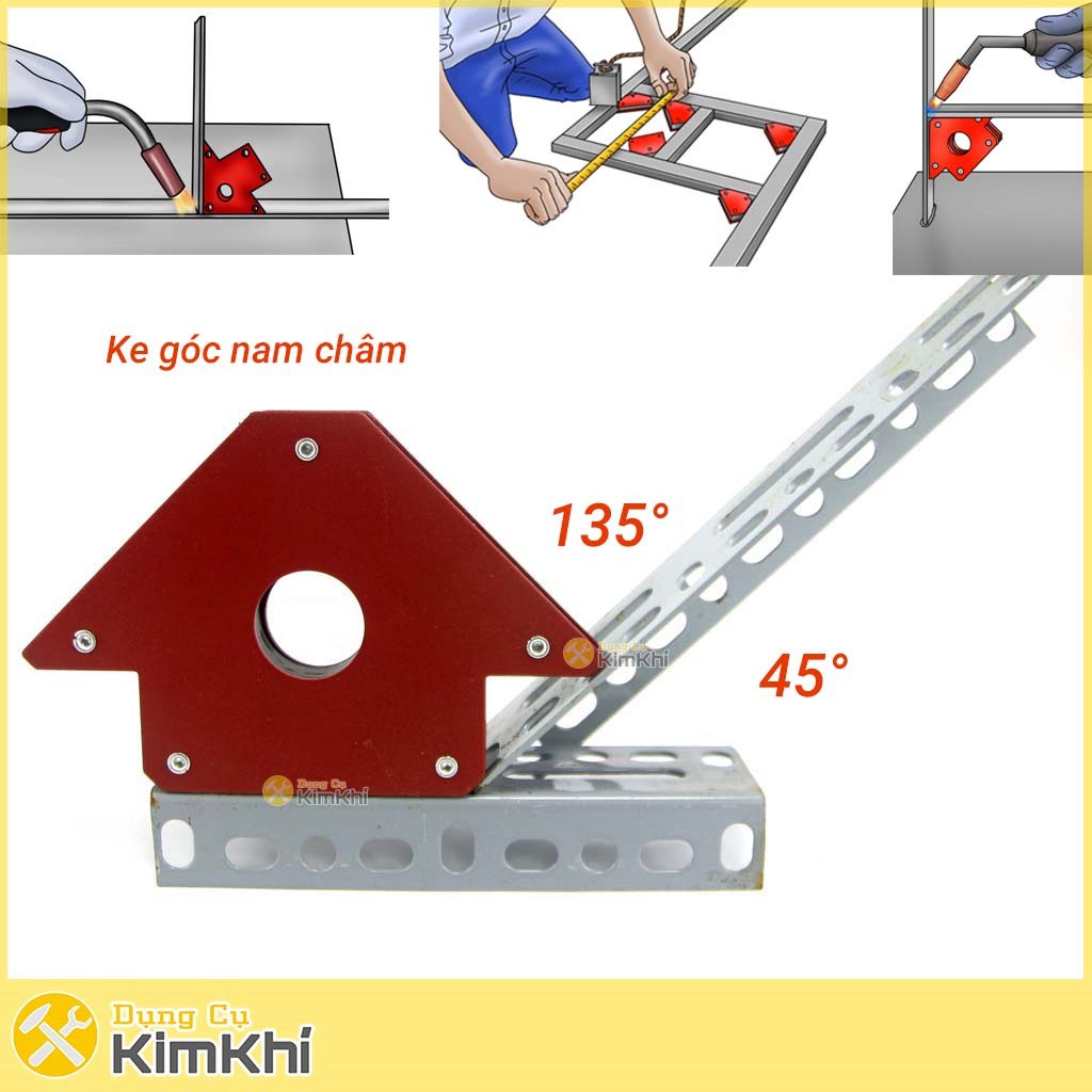 Ke góc nam châm 45° 90° 135° lực hút 12/22/33kg - 25/50/75LBS