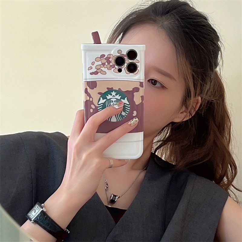 STARBUCKS Ốp Điện Thoại Hình Ly Trà Sữa Cho iPhone 12 13 11 Pro Max X Xs Max Xr ryhf