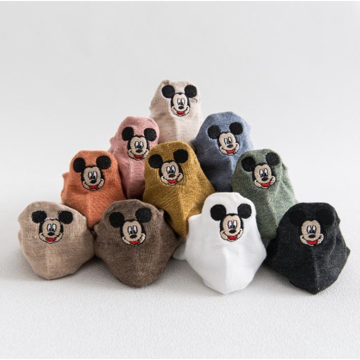 Combo 5 Đôi Vớ Thêu Hình Mickey - set 5 đôi vớ cổ ngắn
