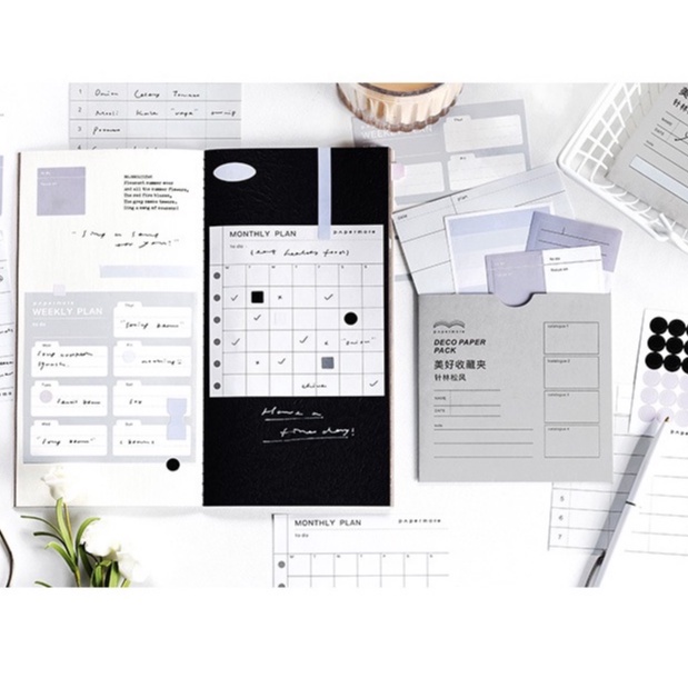 Miếng dán kèm giấy ghi chú lên kế hoạch trang trí sổ tay/tạp chí