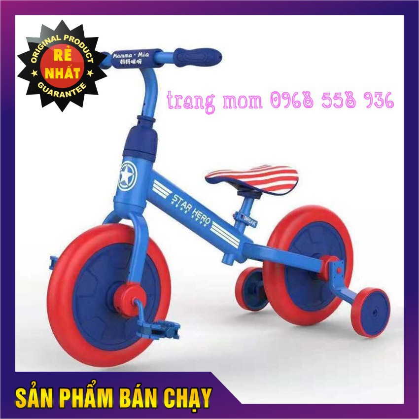 XE ĐẠP ĐA NĂNG CHO BÉ HÃNG MAMMA MIA CAO CẤP, SIÊU ĐẸP 12 INCH