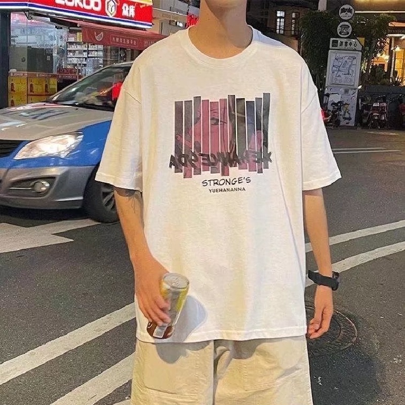 Áo Thun Tay Ngắn Dáng Rộng In Chữ Phong Cách Hip Hop Đường Phố Hàn Quốc Thời Trang Cho Nam Và Nữ [M-8XL]