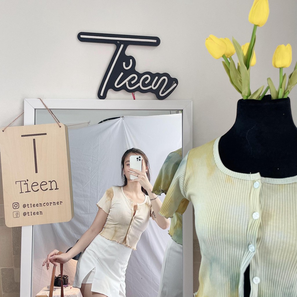 Áo loang basic nút rời thun gân mềm mịn