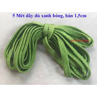 5 Mét dây dù xanh bóng loại tốt. Dùng để giăng võng, cột hàng