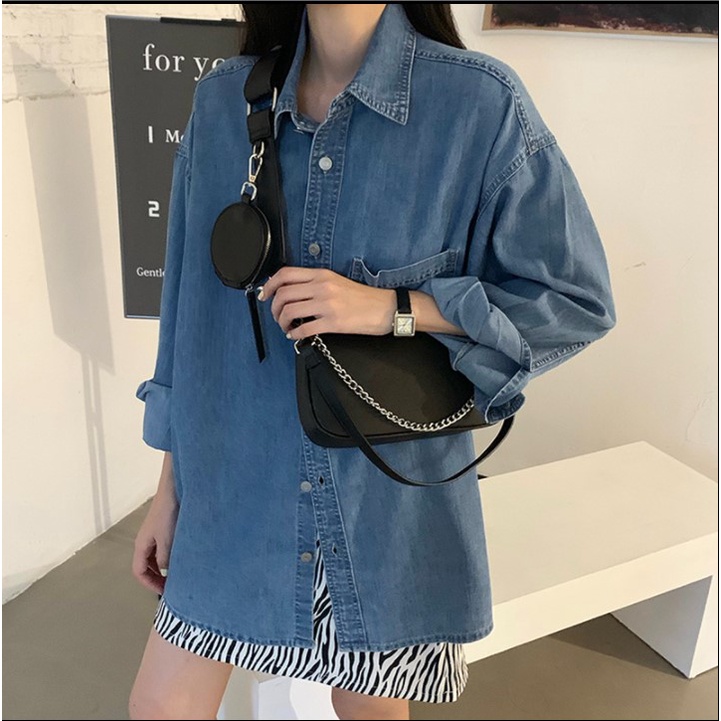 Túi xách nữ đeo vai đeo chéo cá tính năng động tặng kèm túi nhỏ cực hot Capucha T75