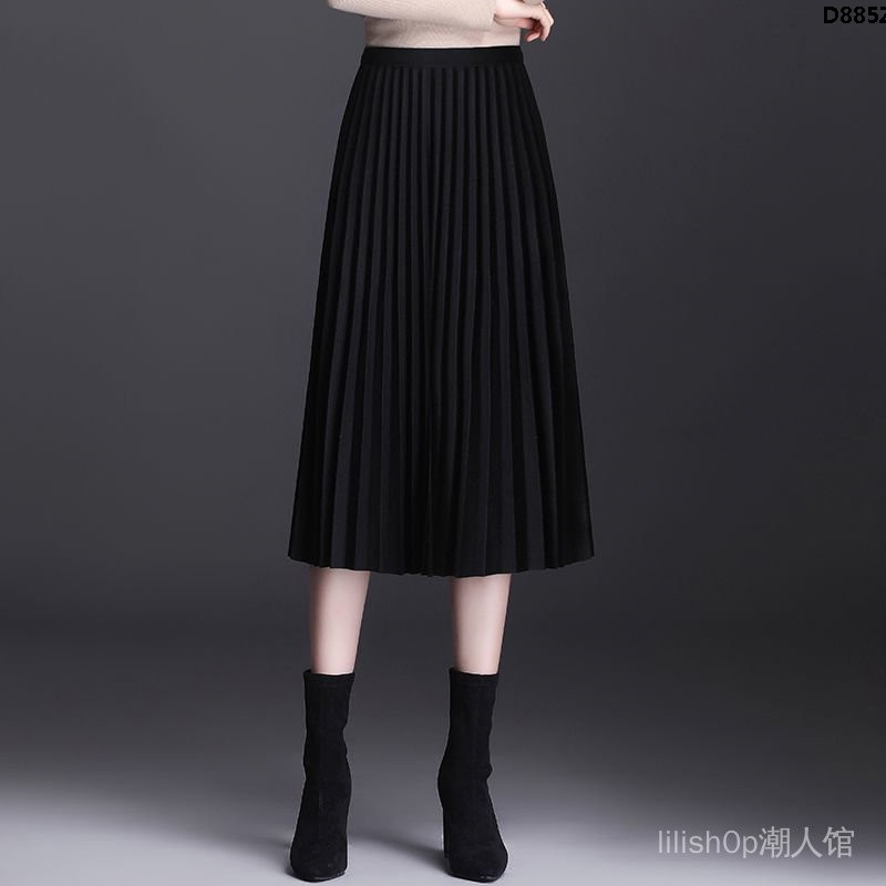 Chân Váy Chữ A Vải Len Mỏng Xếp Ly Lưng Cao Thời Trang 2020 | BigBuy360 - bigbuy360.vn