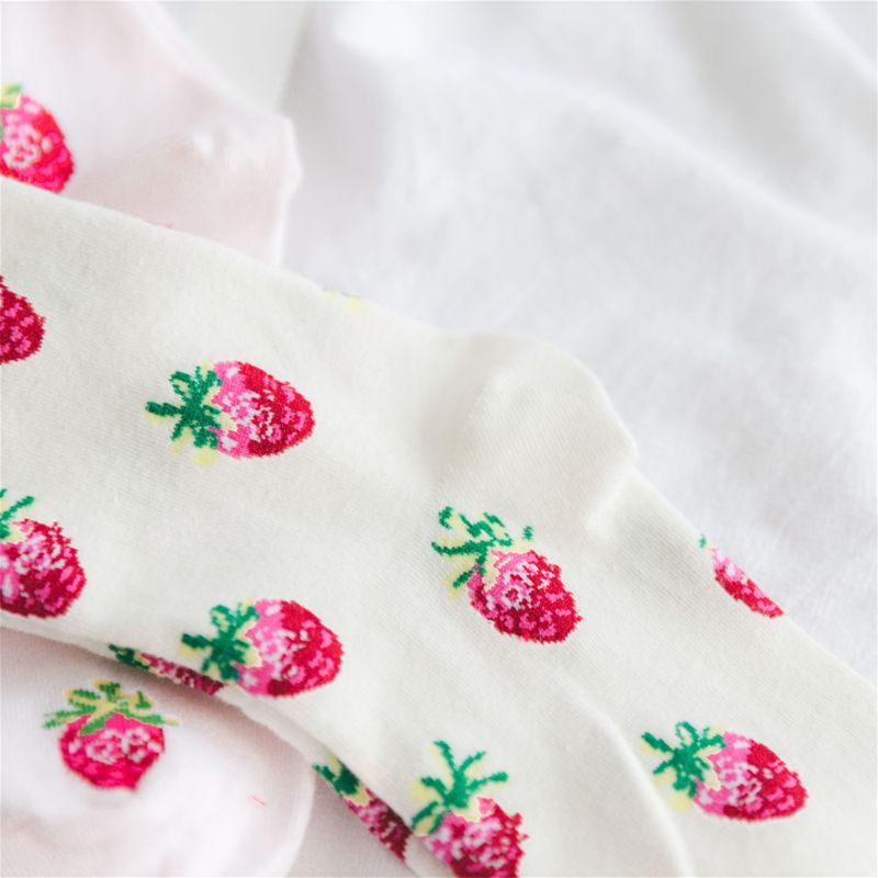 Xiangbao Vớ Màu Kẹo Ngọt Họa Tiết Sữa Dâu Dễ Thương Vui Nhộn Cho Nữ