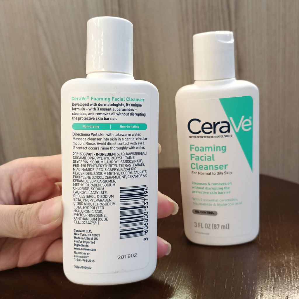 Sữa Rửa Mặt CERAVE FOAMING Cleanser For Normal To Oily Skin cho da thường, da dầu 87ml