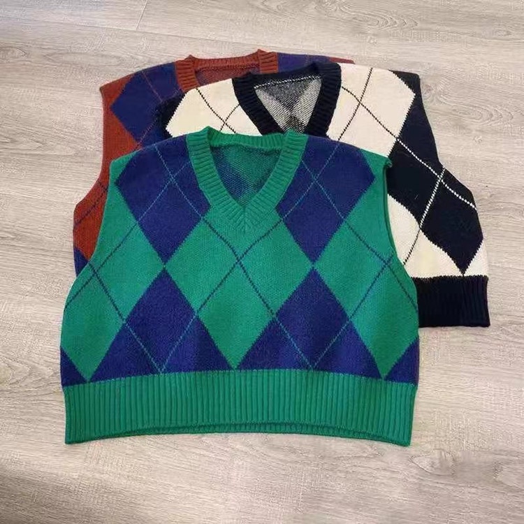 Áo khoác len cardigan không tay dáng rộng phong cách retro Hàn Quốc | BigBuy360 - bigbuy360.vn