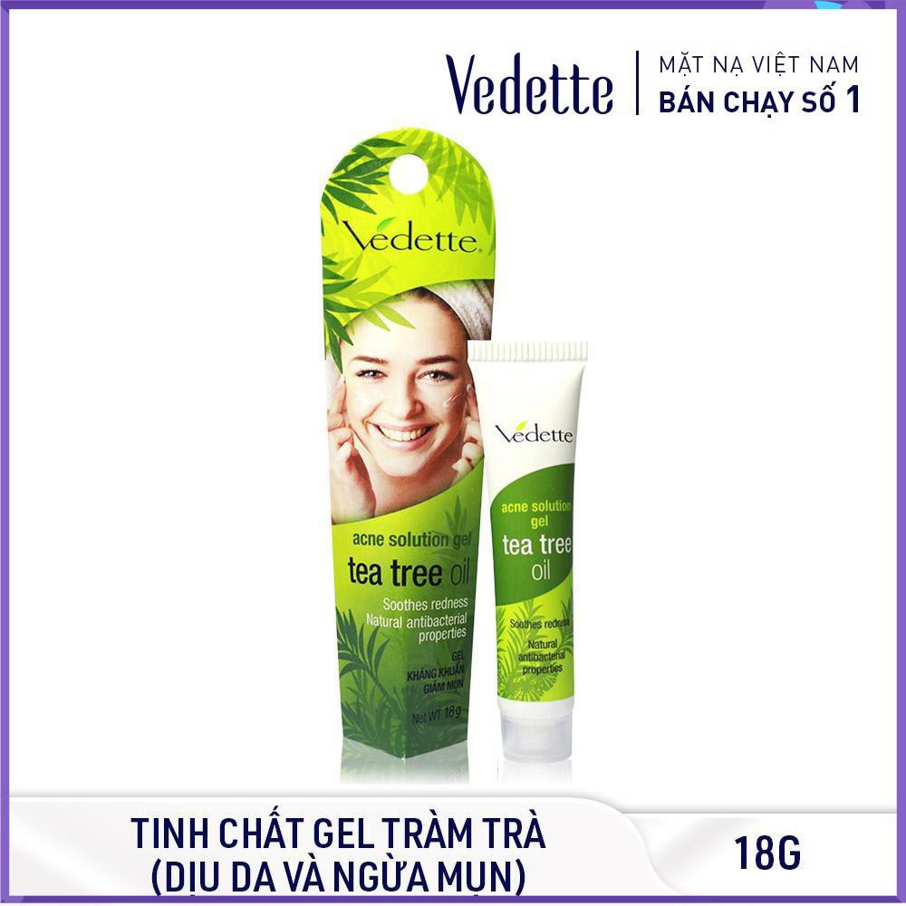 🍊 Bộ Dưỡng Da Ngừa Mụn Chiết Xuất Từ Tràm Trà Tea Tree Oil Vedette (Hộp 4 Tuýp)