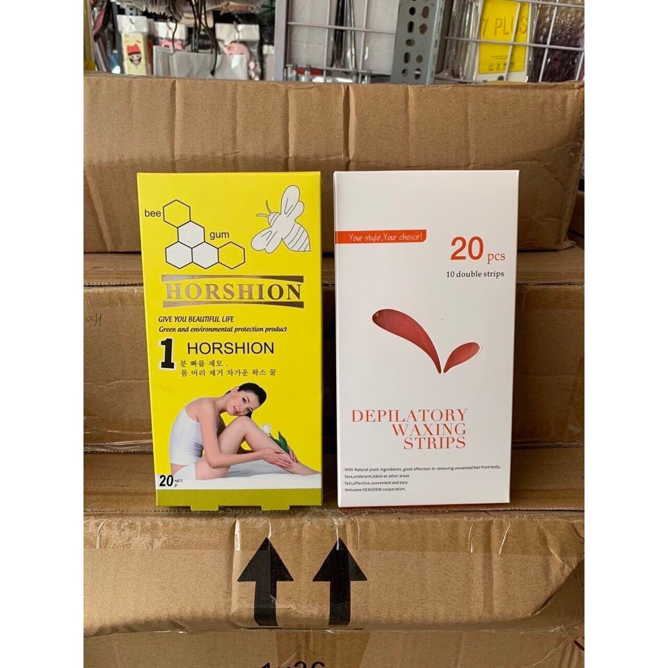 Hộp 20 miếng giấy was lông HORSHION có gel dán sẵn | BigBuy360 - bigbuy360.vn