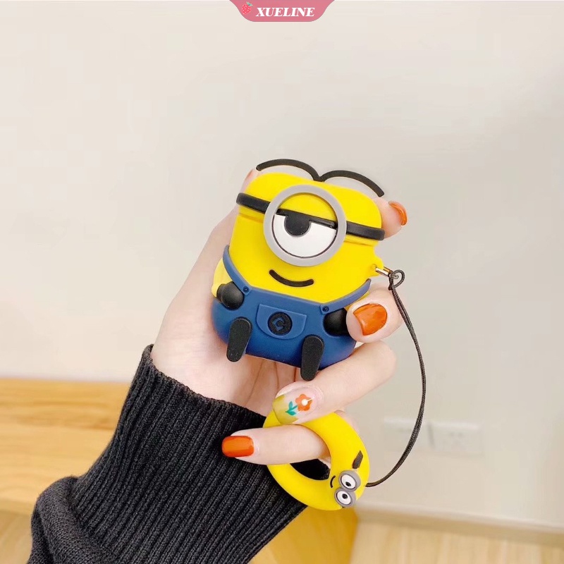 Vỏ Bảo Vệ Hộp Sạc Tai Nghe AirPods 1 2 3 Pro Bằng Silicon Mềm Hình Minions Dễ Thương Thời Trang
