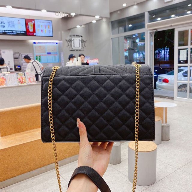 Túi đeo chéo đeo vai nữ công sở nắp gập dáng phong bì phối dây xích sang trọng