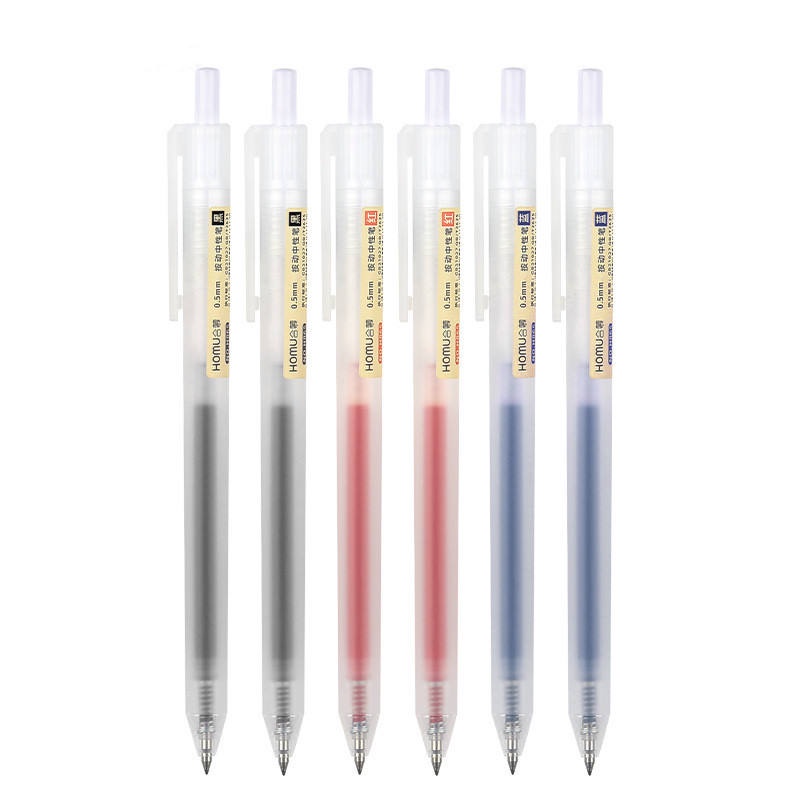 Bút gel bấm, bán buôn, sản phẩm mới, bút mực đen mờ đơn giản, bút nhấn, bút kiểm tra học sinh, bút ký giao ngay