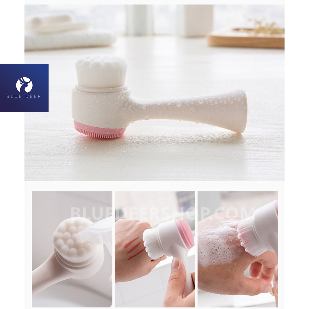 Bàn Chải Rửa Mặt 2 Đầu Silicone