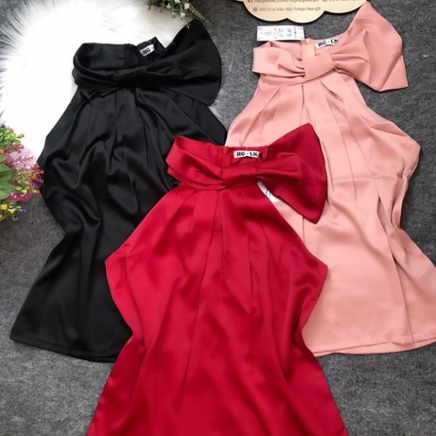 XẢ Có video chất vải - Áo lụa kiểu YẾM nơ to ⚡ FREESHIP ⚡ áo thiết kế nhiều màu nhiều size chất siêu mát, dày mịn