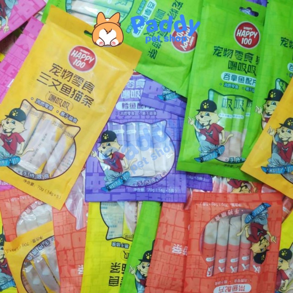 Súp Thưởng Mèo Wanpy Happy 100 (Túi 5 tuýp*14g)