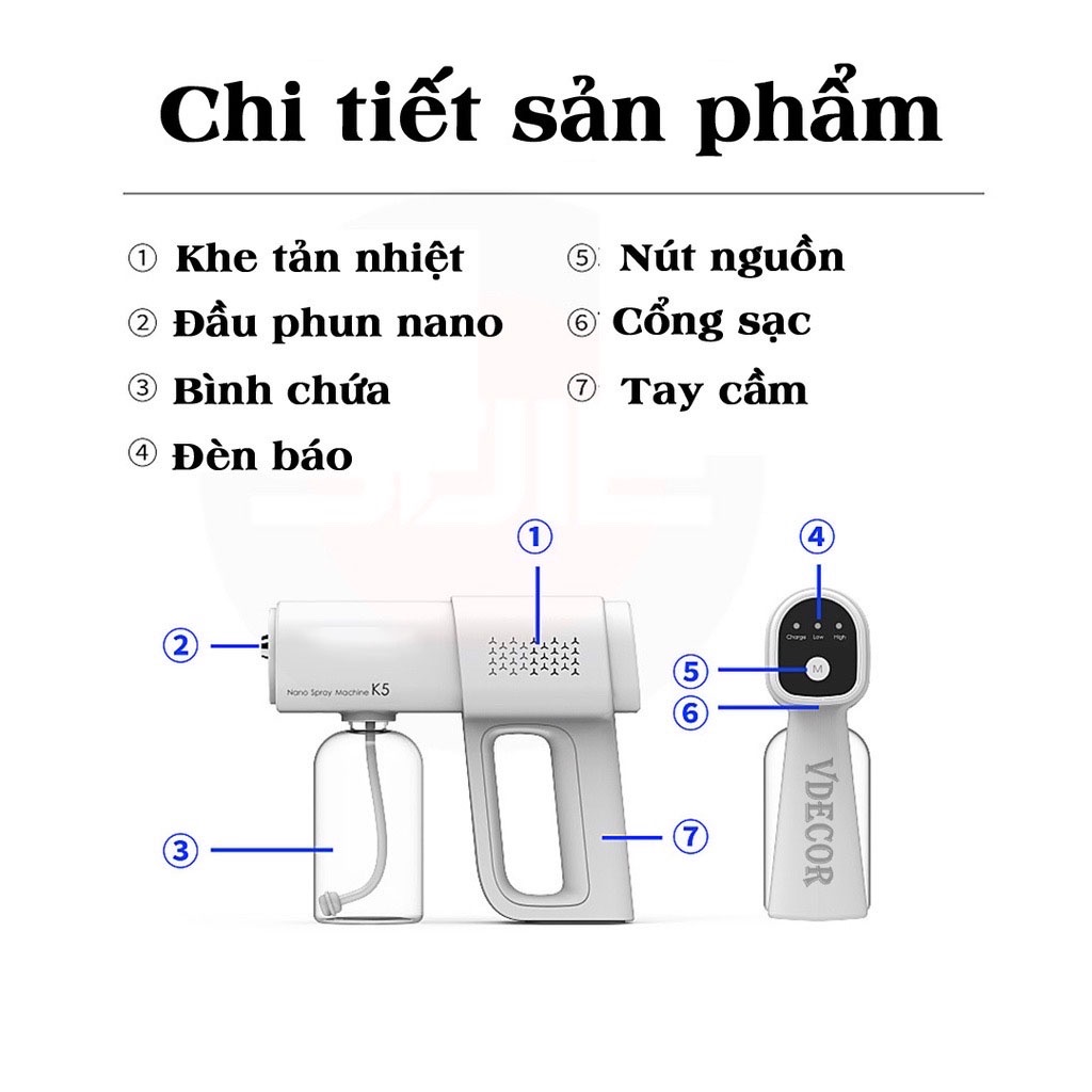 Máy xịt khử khuẩn cầm tay K5 K5 Pro K6X Atomizer,Súng phun khử khuẩn nano K5 K5 Pro K6X Atomizer, Bảo Hành  1 Đổi 1 . .