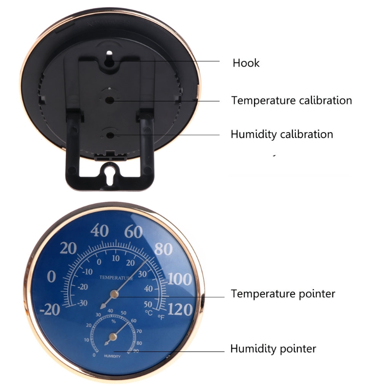 Dụng cụ đo độ ẩm và nhiệt độ hình tròn màu xanh