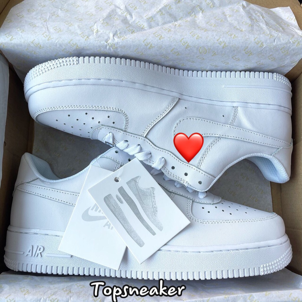 Giày Af1 Low '07 White Trắng Fullbox Best, Giày thể thao af1 trắng full cổ giày tròn, lót xám, đế có air cực êm