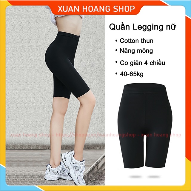 Quần Legging Nữ Tập Gym Yoga Biker Thể Dục Lửng Ngắn Chất Liệu Lanh Mát, Co Giãn Cạp Cao