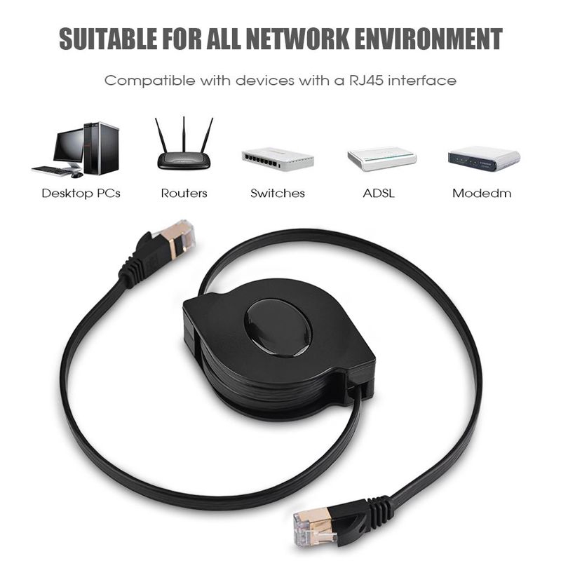 Dây Cáp Mạng Lan CAT7 RJ45 600MHz Có Thể Thu Gọn