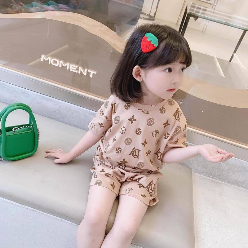Set trang phục 2 mảnh vải cotton tay ngắn thời trang mùa hè cho bé