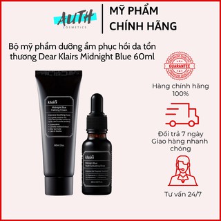 Bộ mỹ phẩm dưỡng ẩm phục hồi da tổn thương Dear Klairs Midnight Blue 60ml Auth Hàn Quốc